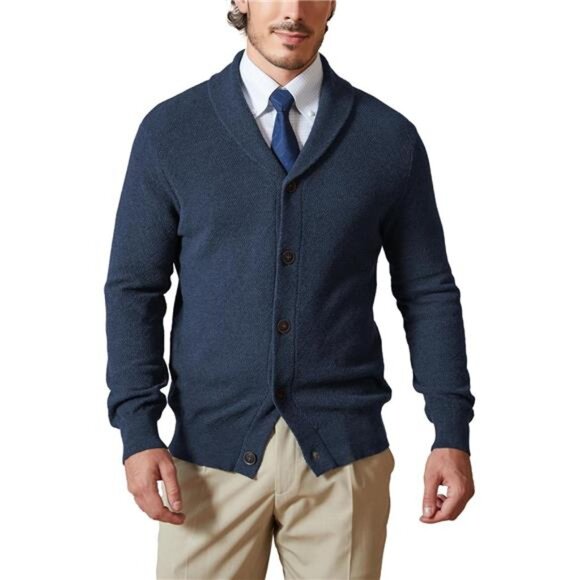 Other - Men's Cardigan Sweater Button Down Navy Blue